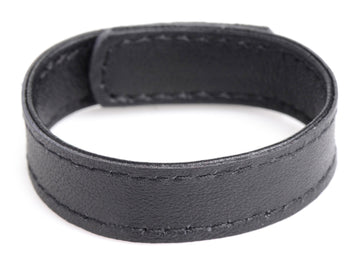 "Leather and Velcro Cock Ring - Black STR-AG846-BLK"