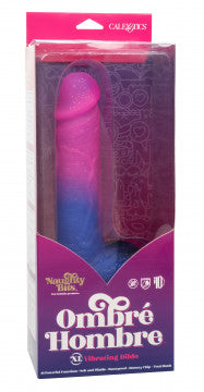 Naughty Bits Ombre Hombre XL Consolador Vibrador - - Rosa/púrpura