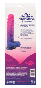 Naughty Bits Ombre Hombre XL Consolador Vibrador - - Rosa/púrpura