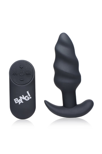 "21x Silicone Swirl Plug With Remote -Black BNG-AG564-BLK"