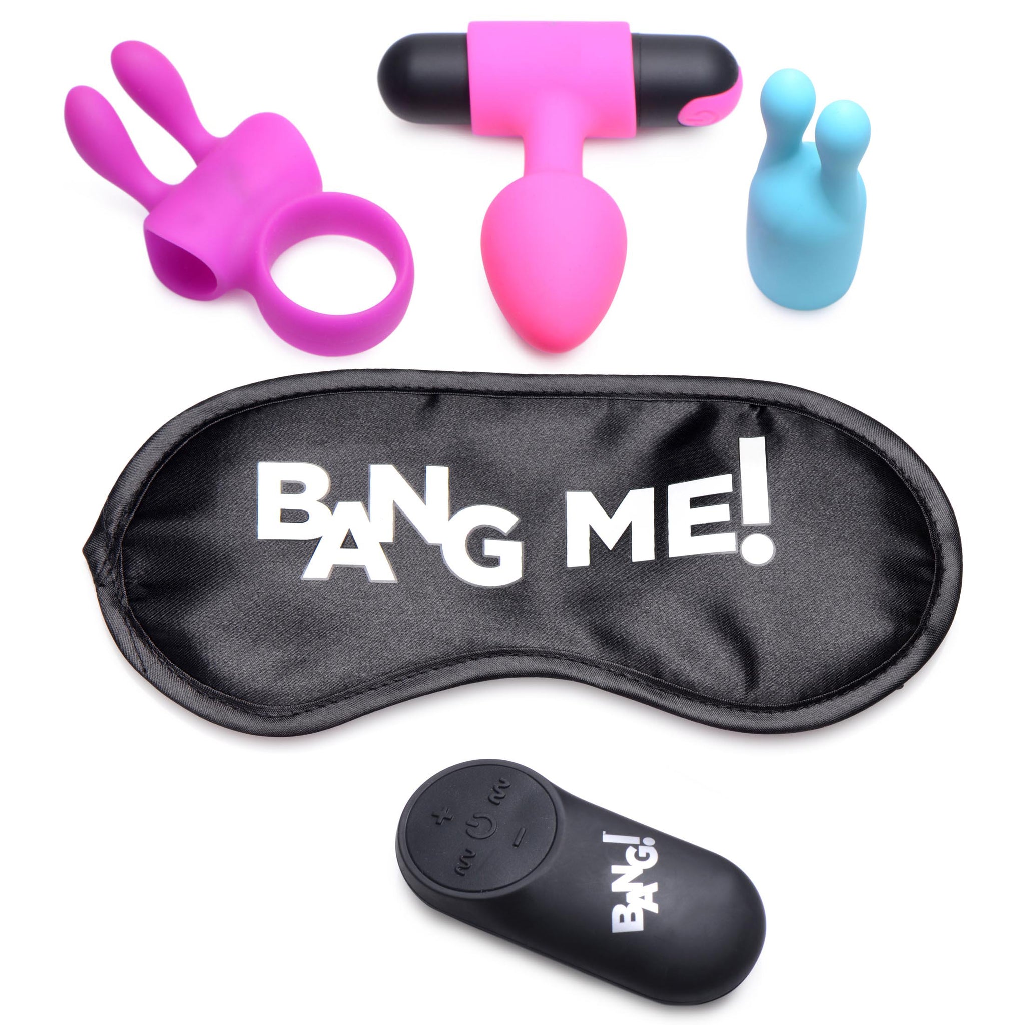 "Birthday Sex Kit - C-Ring, Plug, C-Stim, Bullet and Blindfold BNG-AG706"