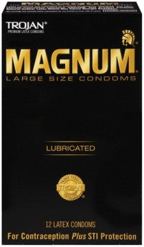 Trojan Magnum Large Size Lubricated Condoms 12 pack